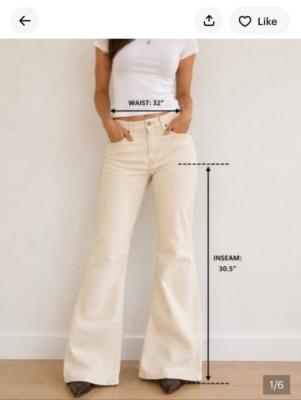 rag & bone Wide-Leg Jeans in Cream